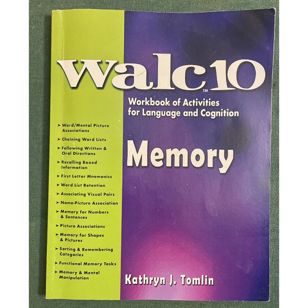 WALC 10 Workbook Of Activities For Language And Cognitive Memory Workbook